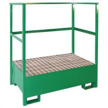 Sameto technifil - Pallet Di Ritenzione 2 Fusti Acciaio Verniciato Verde 810x1320x1430