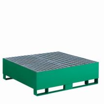 Sameto technifil - Pallet Di Contenimento A Sci Laccato Verde 440 L 4 Fusti