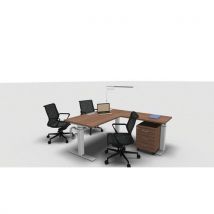 Scrivania Ad L Con Dattilo Sospeso 160x160 Noce - Manutan