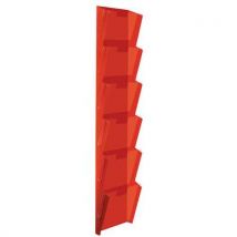 Planorga - Espositore A Muro Shaula Rosso 122x27x13 Cm