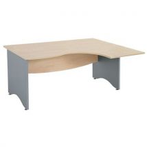 Simmob - Scrivania Compatta L160 Estensione:dx Col.rip.:acero