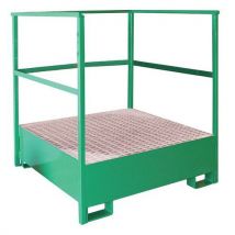 Sameto Technifil - Pallet Di Ritenzione 4 Fusti Acciaio Verniciato Verde 1240x1320x1430