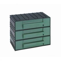 Mobil Plastic - Cassettiera A Blocco 3 Cassetti Tipo D Colore Verde