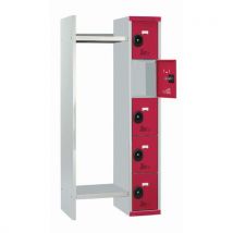 Acial - Arm Appendino 5 Scomparti Grigio Chiaro Ante Rosse