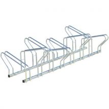 Mottez - Rastrelliera Portabiciclette Frontale 8 Posti in Acciaio Zincato Grigio - Resistente e Durevole