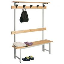 Panca+attacc 150cm Legno Bianc 150x40x185 Bianco - Manutan