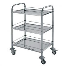 Fimm - Carrello Inox Portata 60 Kg - 3 Ripiani + Ringhierine 600x430