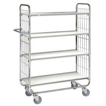 Carrello Galv. 4 Ripiani 1395x 470x1590mm Port Ata 250kg - Manutan