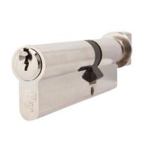Ironmongery - Cilindro Europeo a Pulsante 40x50mm Nichel - Universale Sicuro e Resistente
