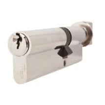 Ironmongery - Cilindro Europeo a Pulsante 35x40mm Nichel - Sicurezza Universale