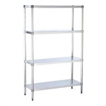 Scaffalatura Heavyduty Plus Angolare Sinistra Inox AISI 304 - 1800x1000x400 mm - Per Negozio e Ambienti Freddi
