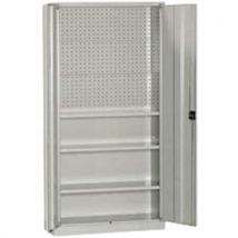 MG Magrini - Armadio Alto da Officina 1000x400x2000H - 3 Ripiani - Acciaio Grigio - Carico 300kg