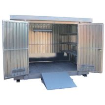 Container Antideflagrante Zincato 1700L - Acciaio - Capacità Ritenzione 1700L - Ideale per Soluzioni Acquose e Idrocarburi
