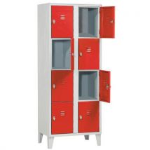 Armadio Casellario 8 Vani Dim. 70x50x180 Rosso Ral3000 - Manutan