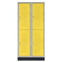 Armadio Spogliatoio Multiscomparto 4 Posti 80x50x175h Giallo - Manutan