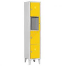 Armadio Casellario 4 Vani Dim. 35x50x180 Giallo Ral1018 - Manutan