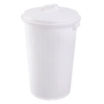 Gilac - Contenitore 35 L Con Coperchio Piatto- Bianco