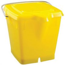 Gilac - Secchio Quadrato 12 L Con Coperchio A Tenuta Stagna - Giallo