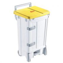 Gilac - Pattumiera Polaris Con Sportello 90 L - Coperchio Giallo