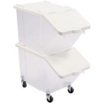 Gilac - Set Da 2 Contenitori Per Ingredienti Da 30 L Con Coperchi E 4 Rotelle