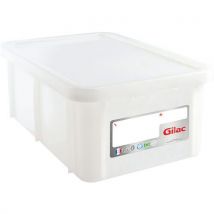 Gilac - Contenitore Haccp 35 L Rettangolare Con Coperchio - Bianco
