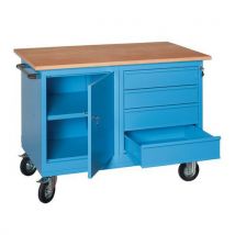 Banco Da Lavoro Basic+ruote1200x700x905mm4cassetti+vano Anta - Manutan