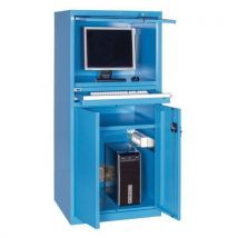 MG Magrini - Armadio Metallico per PC - 1600x717x572mm - Acciaio Blu RAL 5015 - Montato