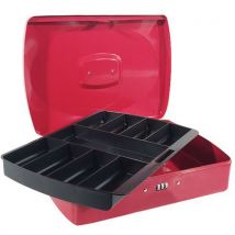 Cassetta Per Valuta Chiusura Con Codice (9 Scomparti) Rossa - Manutan