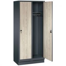 CP - Armadietto Mono Antracite Mdf Frassino Ip L400xa1850xp500 2 Colonne Con Base