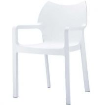 Furnitrade - Sedia Impilabile Diva Con Braccioli/bianco