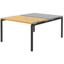 Quadrifoglio - Scrivania Diritta 2 Posti Grigio Chiaro Open 120 Cm