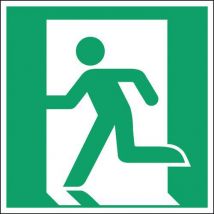Brady - Cartello Uscita Di Sicurezza A Sinistra - Rigido 200 X 200 Mm