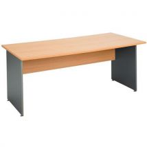 Simmob - Scrivania Diritta Basik L160 Faggio / Alluminio