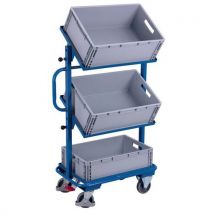 Variofit - Carrello Acciaio L610mm Con 3 Contenitori 200kg Variofit