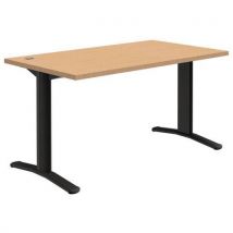 Quadrifoglio - Scrivania Dritta Adjust-t - Faggio/grigio Scuro - Lunghezza 140 Cm