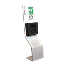 Totem Defibrillatore Emergenza Primo Soccorso Acciaio 190x50x38 cm