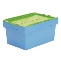 UTZ - Contenitore Croco 55l Blu Coperchio Verde H 600x400x315