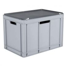 Schoeller Allibert - Contenitore Con Coperchio Grigio 75 L - 600x400 Mm
