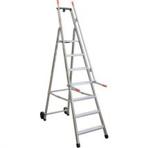 Facal - Scala Con Rampa Di Sicurezza E Rotelle - 7 Gradini