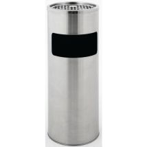 V-Part - Pattumiera Posacenere Rotonda 12.5L Inox Grigio - 61cm Altezza - Resistente e Durevole