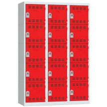 Vinco - Armadietto 3 Colonne 400mm 5 Scomparti Portalucchetto Rosso
