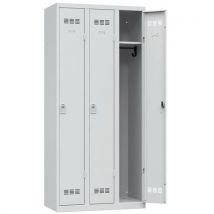 Vinco - Armadietto Per Ufficio 3 Colonne 300mm Chiave Grigio