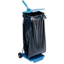 Mottez - Supporto Sacchi Spazzatura Con Coperchio Blu Acier Bleu