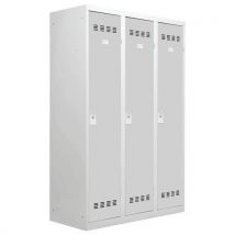 Vinco - Armadietto Sporco/pulito 3 Colonne 400mm Chiave Grigio