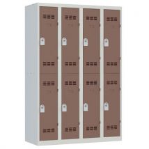 Vinco - Armadietto 4 Colonne 300mm 2 Scomparti Chiave Grigio Talpa