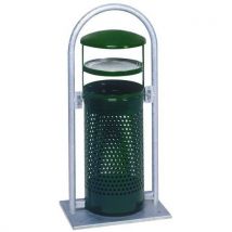 Var - Pattumiera Con Supporto Ad Arco - Galvanizzata - 60 L - Verde