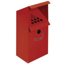 Var - Posacenere Da Parete In Acciaio - Con Supporto - 37 L - Rosso