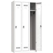 Vinco - Armadietto Per Ufficio 3 Colonne 300mm Portalucchetto Bianco