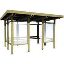 Tanguy - Riparo per fumatori Gap - Pino e Polimetilmetacrilato - 3.48m x 2.35m x 2.20m - Design moderno e resistente