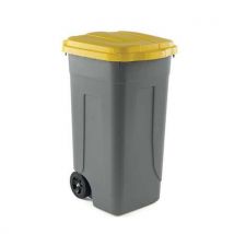 Mobil Plastic - Pattumiera 100 L Con Coperchio Giallo
